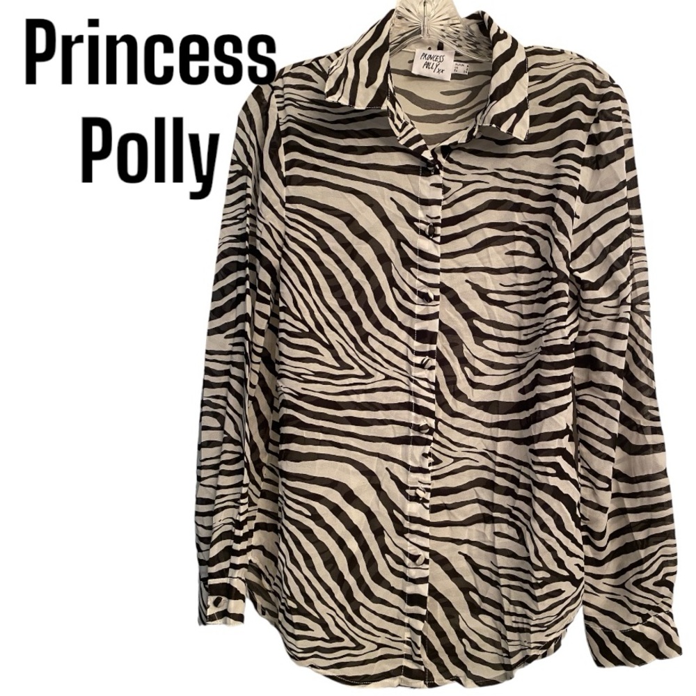 Princess Polly  Zebra Print Ziggy shirt sz 2